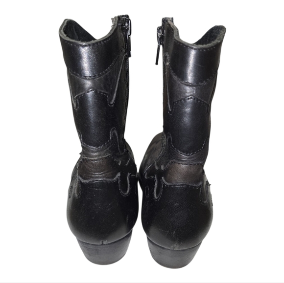 Sketchers Small Town Leather Western Ankle Boots 8 Burnish Toe Black Comfort - Picture 5 of 8